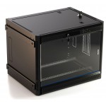 Шкаф коммутационный Hyperline (TWB-FC-1266-GP-RAL9004) настенный 12U 600x600мм пер.дв.стекл 60кг черный 662мм IP20 сталь