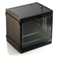 Шкаф коммутационный Hyperline (TWB-FC-1266-GP-RAL9004) настенный 12U 600x600мм пер.дв.стекл 60кг черный 662мм IP20 сталь Шкаф коммутационный Hyperline (TWB-FC-1266-GP-RAL9004) настенный 12U 600x600мм пер.дв.стекл 60кг черный 662мм IP20 сталь