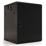Шкаф коммутационный Hyperline (TWB-0966-SR-RAL9004) настенный 9U 600x600мм пер.дв.стал.лист 2 бок.пан. 60кг черный 500мм IP20 сталь
