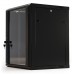 Шкаф коммутационный Hyperline (TWB-0666-GP-RAL9004) настенный 6U 600x600мм пер.дв.стекл 2 бок.пан. 60кг черный 367мм IP20 сталь