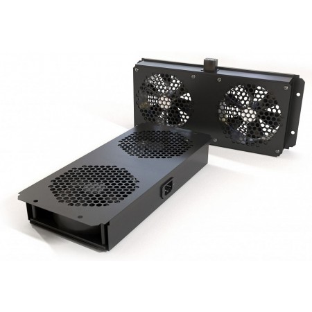 Модуль вентиляторный Hyperline (TFAB-T2FR-RAL9004) 2 вент. черный (упак.:1шт)