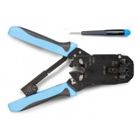 Инструмент обжимной Hyperline HT-200AR для RJ-50/RJ-45/RJ-12/RJ-11 черный/оранжевый