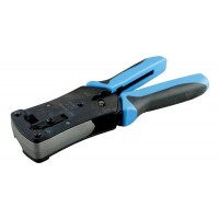 Инструмент обжимной Hyperline HT-N468B для RJ-45/RJ-12/RJ-11 (упак:1шт) черный/голубой