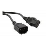Шнур питания Hyperline PWC-IEC13-IEC14-1.0-BK C13-С14 проводник.:3x0.75мм2 1м 230В 10А (упак.:1шт) черный