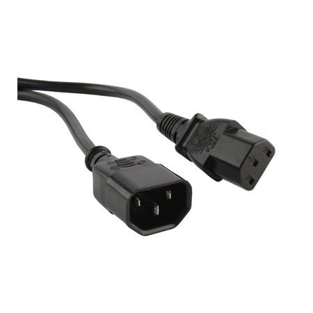 Шнур питания Hyperline PWC-IEC13-IEC14-1.0-BK C13-С14 проводник.:3x0.75мм2 1м 230В 10А (упак.:1шт) черный