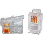 Коннектор Hyperline PLUG-4P4C-P-C2-100 (упак.:100шт) 100м прозрачный