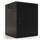 Шкаф коммутационный Hyperline (TWB-0945-SR-RAL9004) настенный 9U 600x450мм пер.дв.стал.лист 60кг черный 275мм 180град. 500мм IP20 сталь