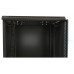 Шкаф коммутационный Hyperline (TWB-0945-SR-RAL9004) настенный 9U 600x450мм пер.дв.стал.лист 60кг черный 275мм 180град. 500мм IP20 сталь