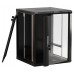 Шкаф коммутационный Hyperline (TWB-FC-2266-GP-RAL9004) настенный 22U 600x600мм пер.дв.стекл 60кг черный 180град. 1098мм IP20 сталь