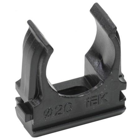 Держатель IEK CTA10D-CF20-K02-100 с защелкой 20мм пластик черный (упак.:1шт)