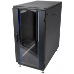 Шкаф коммутационный ЦМО (ШТК-М-27.6.6-1ААА-9005) напольный 27U 600x600мм пер.дв.стекл задн.дв.стал.лист 2 бок.пан. направл.под закл.гайки 600кг черный 455мм 63.09кг 180град. 1360мм сталь