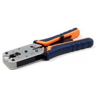 Инструмент обжимной Hyperline HT-L2182R для RJ-50/RJ-45/RJ-12/RJ-11 (упак:1шт) синий/оранжевый