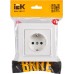 Розетка силов. IEK Brite РСР14-1-0-БрБ BR-R14-16-K01-F одинар. скрыт. зазем. штор. IP20 белый (упак.:1шт)