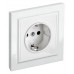 Розетка силов. IEK Brite РСР14-1-0-БрБ BR-R14-16-K01-F одинар. скрыт. зазем. штор. IP20 белый (упак.:1шт)