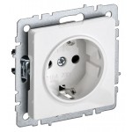 Розетка силов. IEK Brite РС14-1-0-БрБ BR-R14-16-K01 одинар. скрыт. зазем. штор. IP20 белый (упак.:1шт)