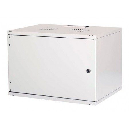 Шкаф коммутационный Lande NetBox Soho (LN-SH09U5450-LG-F0-2) настенный 9U 540x500мм пер.дв.металл задн.дв.стал.лист несъемн.бок.пан. направл.под закл.гайки 80кг серый 11.7кг 460мм IP20 сталь