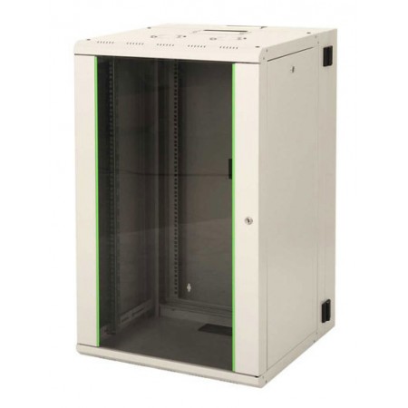 Шкаф коммутационный Lande Proline (LN-PR20U6060-LG-111) настенный 20U 600x600мм пер.дв.стекл задн.дв.стал.лист направл.под закл.гайки 100кг серый 495мм 43кг 996мм IP20 сталь