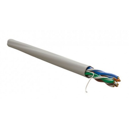 Кабель информационный WRline WR-UTP-4P-C5E-L-LSZH-GY кат.5E U/UTP 4 пары 24AWG 0.48AWG LSZH внутренний 305м серый