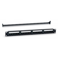 Патч-панель WRline WR-PL-24-C5E-D 19" 1U 24xRJ45 кат.5e