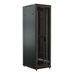 Шкаф коммутационный WRline (WR-TT-2266-DD-RAL9004) напольный 22U 600x600мм пер.дв.перфор.2ств. задн.дв.перфор.2-хст. 2 бок.пан. направл.под винты 800кг черный 510мм 1166мм IP20 сталь