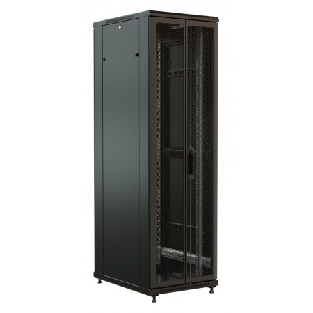 Шкаф коммутационный WRline (WR-TT-2268-DD-RAL9004) напольный 22U 600x800мм пер.дв.перфор.2ств. задн.дв.перфор.2-хст. 2 бок.пан. 800кг черный 710мм 65.8кг 1166мм IP20 сталь
