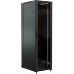 Шкаф коммутационный WRline (WR-TT-2766-AS-RAL9004) напольный 27U 600x600мм пер.дв.стекл задн.дв.стал.лист 2 бок.пан. направл.под винты 800кг черный 510мм 1388мм IP20 сталь