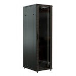 Шкаф коммутационный WRline (WR-TT-3268-AS-RAL9004) напольный 32U 600x800мм пер.дв.стекл задн.дв.стал.лист 2 бок.пан. 800кг черный 710мм 1610мм IP20 сталь
