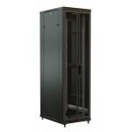 Шкаф коммутационный WRline (WR-TT-4268-DD-RAL9004) напольный 42U 600x800мм пер.дв.перфор.2ств. задн.дв.перфор.2-хст. 2 бок.пан. направл.под винты 800кг черный 710мм 2055мм IP20 сталь