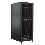 Шкаф коммутационный WRline (WR-TT-4288-DD-RAL9004) напольный 42U 800x800мм пер.дв.перфор.2ств. задн.дв.перфор.2-хст. 2 бок.пан. 800кг черный 710мм 2055мм IP20 сталь