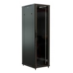 Шкаф коммутационный WRline (WR-TT-4768-AS-RAL9004) напольный 47U 600x800мм пер.дв.стекл задн.дв.стал.лист 2 бок.пан. 800кг черный 710мм 2277мм IP20 сталь