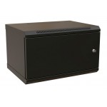 Шкаф коммутационный WRline (WR-TW-0645-SR-RAL9004) настенный 6U 600x450мм пер.дв.металл 2 бок.пан. направл.под винты 60кг черный 350мм 367мм IP20 сталь