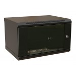 Шкаф коммутационный WRline (WR-TW-0666-GP-RAL9004) настенный 6U 600x600мм пер.дв.стекл 2 бок.пан. направл.под винты 60кг черный 500мм 367мм IP20 сталь