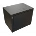 Шкаф коммутационный WRline (WR-TW-1245-GP-RAL9004) настенный 12U 600x450мм пер.дв.стекл 2 бок.пан. направл.под винты 60кг черный 350мм 650мм IP20 сталь