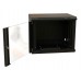 Шкаф коммутационный WRline (WR-TW-1545-GP-RAL9004) настенный 15U 600x450мм пер.дв.стекл 2 бок.пан. направл.под винты 60кг черный 370мм 775мм IP20 сталь