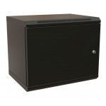 Шкаф коммутационный WRline (WR-TW-1545-SR-RAL9004) настенный 15U 600x450мм пер.дв.металл 2 бок.пан. направл.под винты 60кг черный 370мм 775мм IP20 сталь