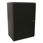 Шкаф коммутационный WRline (WR-TW-2245-SR-RAL9004) настенный 22U 600x450мм пер.дв.металл 2 бок.пан. направл.под винты 60кг черный 370мм 1086мм IP20 сталь