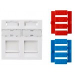 Вставка Hyperline SIP3-2K-M45-45 со шторкой 45x45 2xKeystone пластик белый