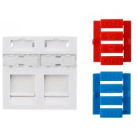 Вставка Hyperline SIP3-2K-M45-45 со шторкой 45x45 2xKeystone пластик белый