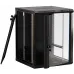 Шкаф коммутационный Hyperline (TWB-2766-GP-RAL9004) настенный 27U 600x600мм пер.дв.стекл 2 бок.пан. 60кг черный 49.9кг 1304мм