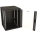 Шкаф коммутационный Hyperline (TWB-2766-GP-RAL9004) настенный 27U 600x600мм пер.дв.стекл 2 бок.пан. 60кг черный 49.9кг 1304мм