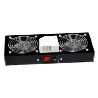 Модуль вентиляторный Lande (LN-FAN-THM-2FWM-BL) 2 вент. с термостатом черный (упак.:1шт)