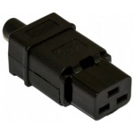 Вилка Hyperline CON-IEC320C19 (упак.:1шт) 1м черный