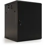 Шкаф коммутационный Hyperline (TWB-2766-SR-RAL9004) настенный 27U 600x600мм пер.дв.стал.лист 2 бок.пан. 60кг черный 1304мм
