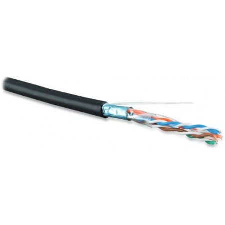 Кабель информационный Hyperline FUTP4-C5E-S24-OUT-LSZH-BK-500 кат.5E F/UTP 4 пары 24AWG LSZH внешний 500м черный