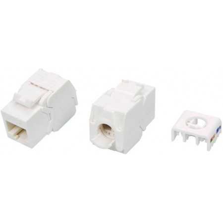Модуль Hyperline KJ8-8P8C-C5E-180-TLS-WH информ. KeystoneRJ45 кат.5E UTP бел.