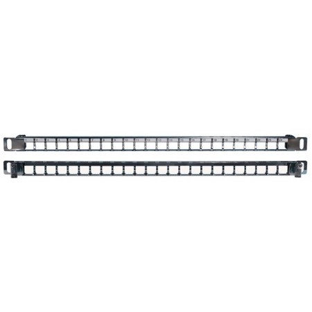 Патч-панель наборная Hyperline PPBLHD-19-24S-SH-RM 19" 0.5U 24x