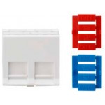 Вставка Hyperline SIP3A-2K-M45-45 со шторкой 45x45 2xKeystone ABS пластик белый