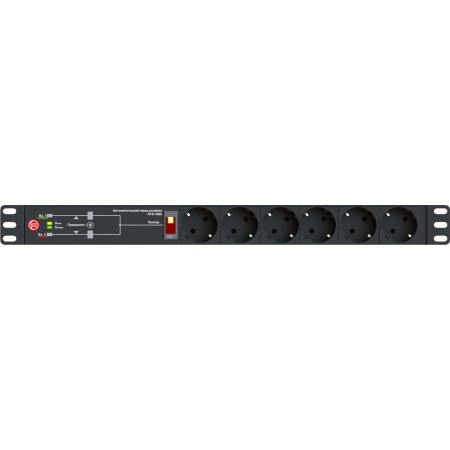 АВР Elemy ATS-1602 1U 19" ввод:2xIEC C14 выход:6xSchuko8A черный