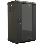 Шкаф коммутационный Hyperline (TDB-6U-GP-RAL9004) настенный 6U 390x300мм пер.дв.стекл задн.дв.спл.стал.лист направл.под винты 60кг черный 225мм 11.8кг 366.5мм IP20 металл