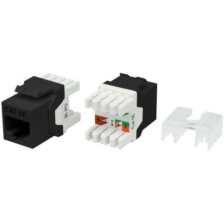 Модуль Hyperline KJ8-8P8C-C5E-180-BK информ. KeystoneRJ45 кат.5E черн. (упак.:1шт)